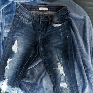 Cello Midnight Blue Ripped Skinny Jeans